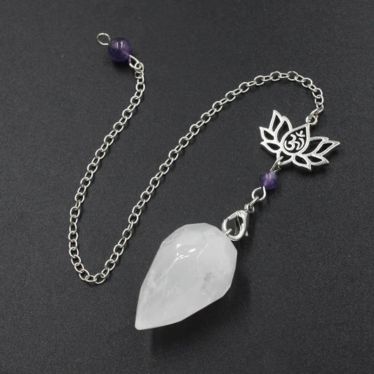 Pendule en pierre naturelle "Lotus & Om " Ozora