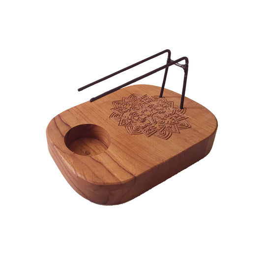 Palo Santo Heater - Teak Wood - Mandala Design AW Dropship Europe