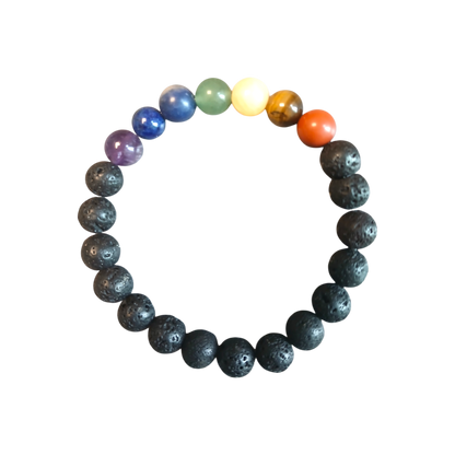 Bracelet 7 chakras et pierres de lave Ozora Création