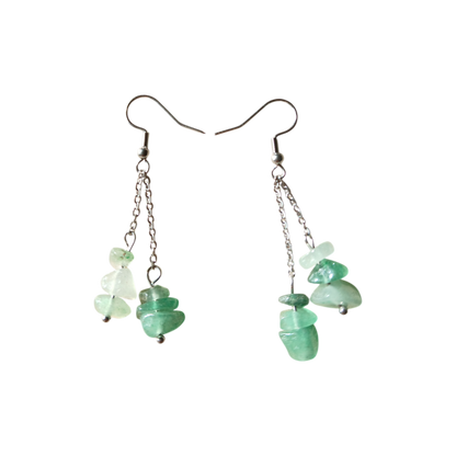 Boucles d'oreilles baroque en Améthyste, Aventurine verte ou Labradorite Ozora