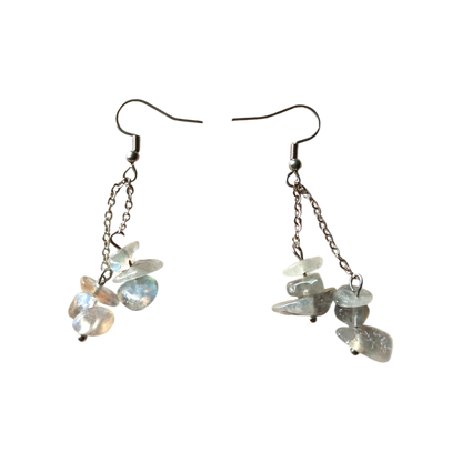 Boucles d'oreilles baroque en Améthyste, Aventurine verte ou Labradorite Ozora