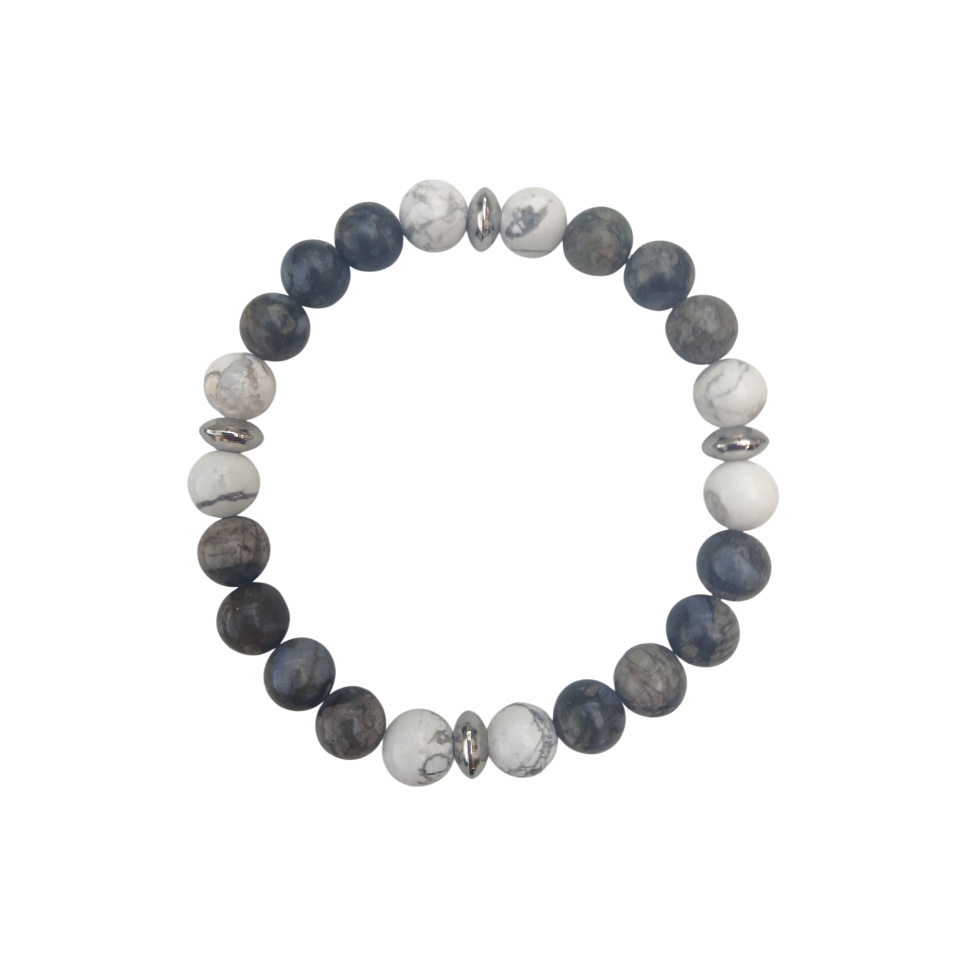 Bracelet Bleue Libérite & Howlite "Calme profond" Ozora Création