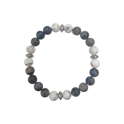 Bracelet Bleue Libérite & Howlite "Calme profond" Ozora Création