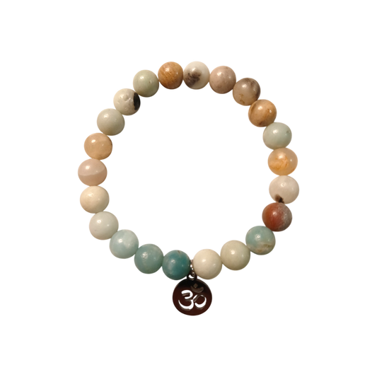 Bracelet "Mantra d'Ozora" Amazonite & symbole Om Ozora Création