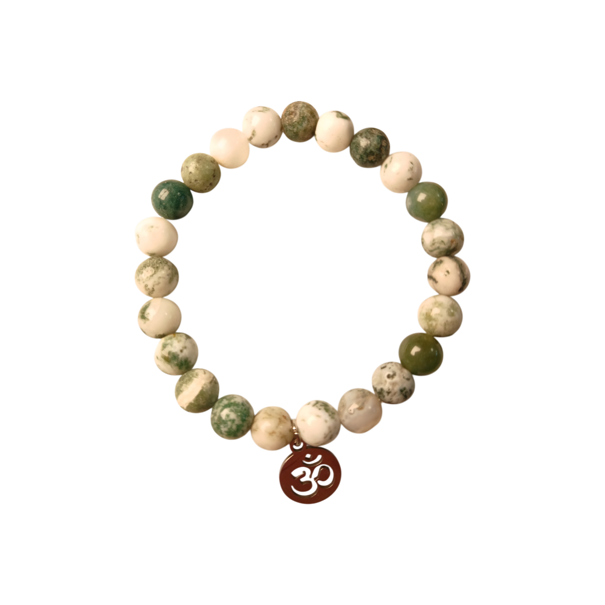 Bracelet "Mantra d'Ozora" Agate arbre & Om Ozora Création