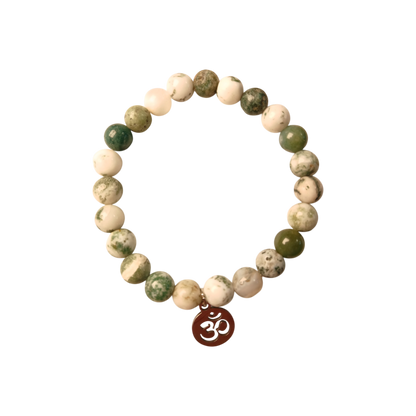 Bracelet "Mantra d'Ozora" Agate arbre & Om Ozora Création