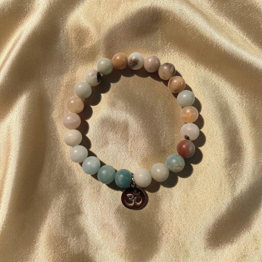 Bracelet "Mantra d'Ozora" Amazonite & symbole Om Ozora Création