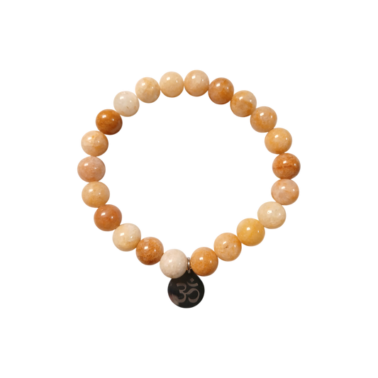 Bracelet "Mantra d'Ozora" Topaze jaune & Om Ozora Création