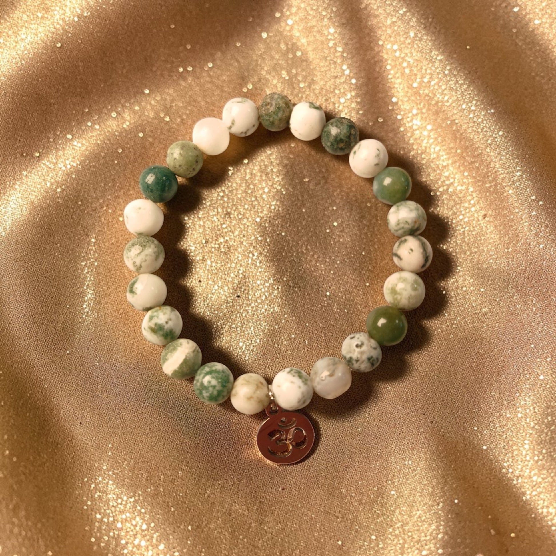 Bracelet "Mantra d'Ozora" Agate arbre & Om Ozora Création