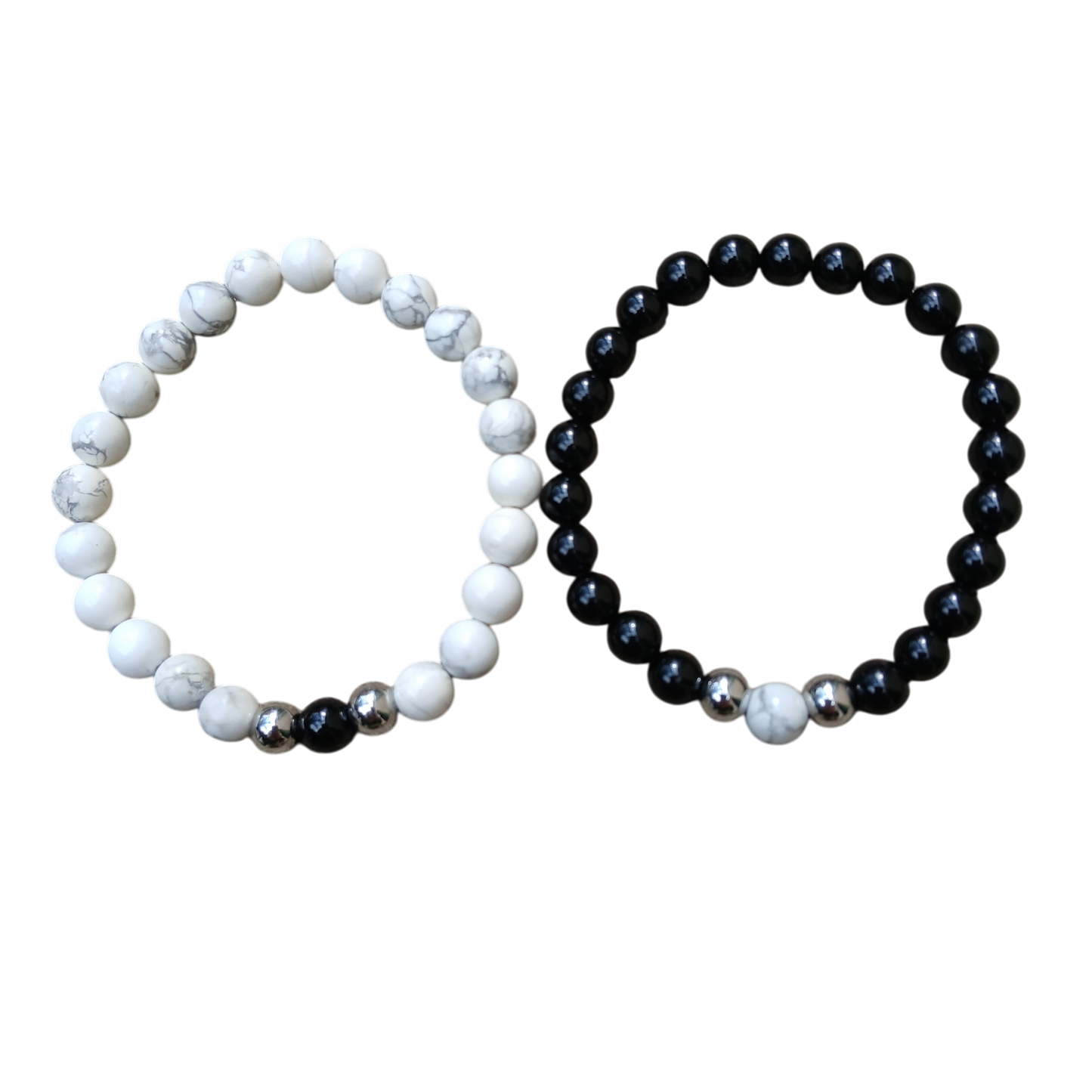 Bracelets Howlite & Tourmaline noire "Harmonie Protectrice" Ozora Création