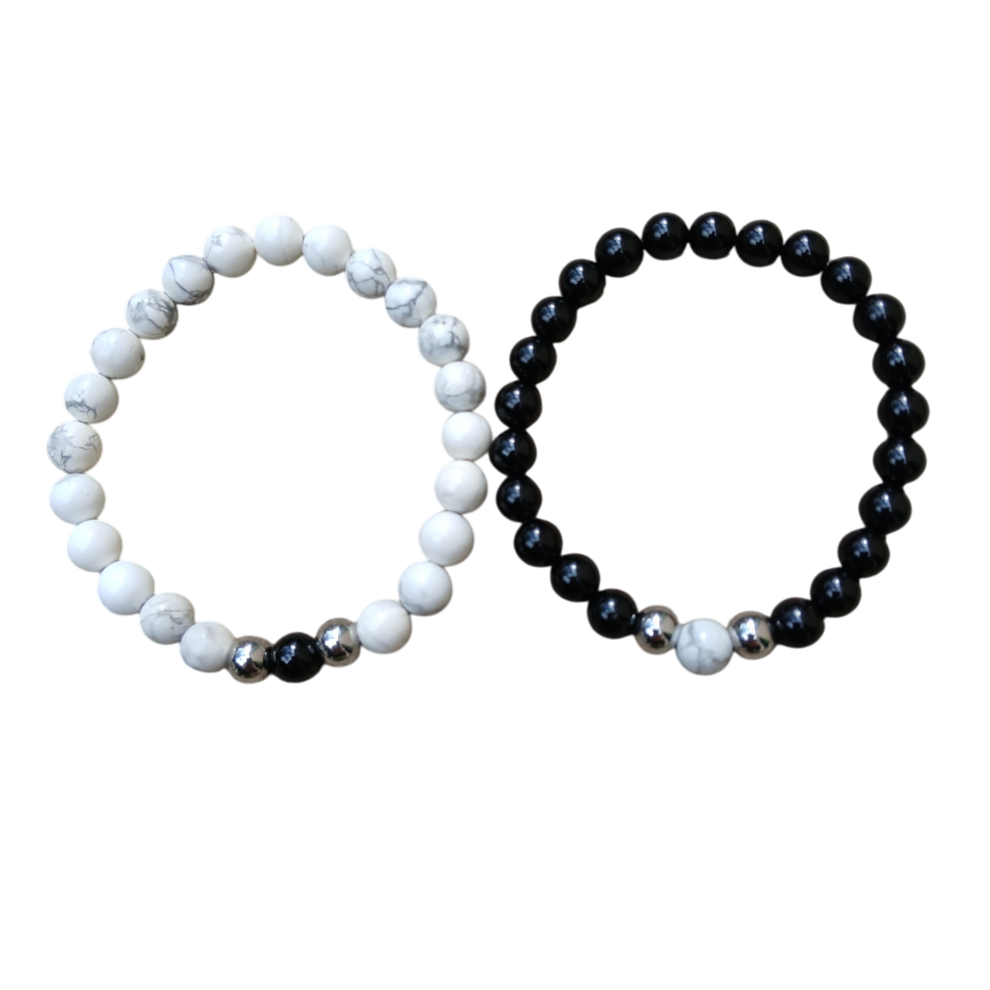 Bracelets Howlite & Tourmaline noire "Harmonie Protectrice" Ozora Création