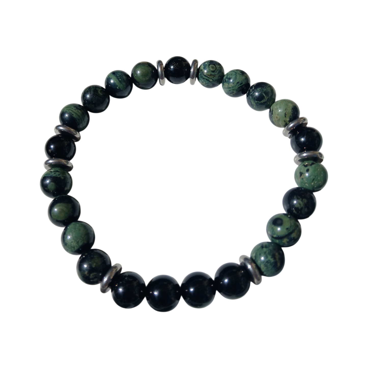 Bracelet Jaspe Kambaba & Spinelle noir "Essence Terrestre" Ozora Création