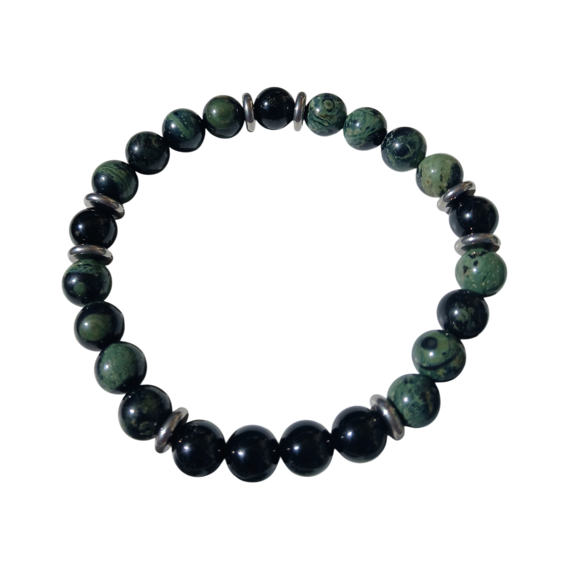Bracelet Jaspe Kambaba & Spinelle noir "Essence Terrestre" Ozora Création