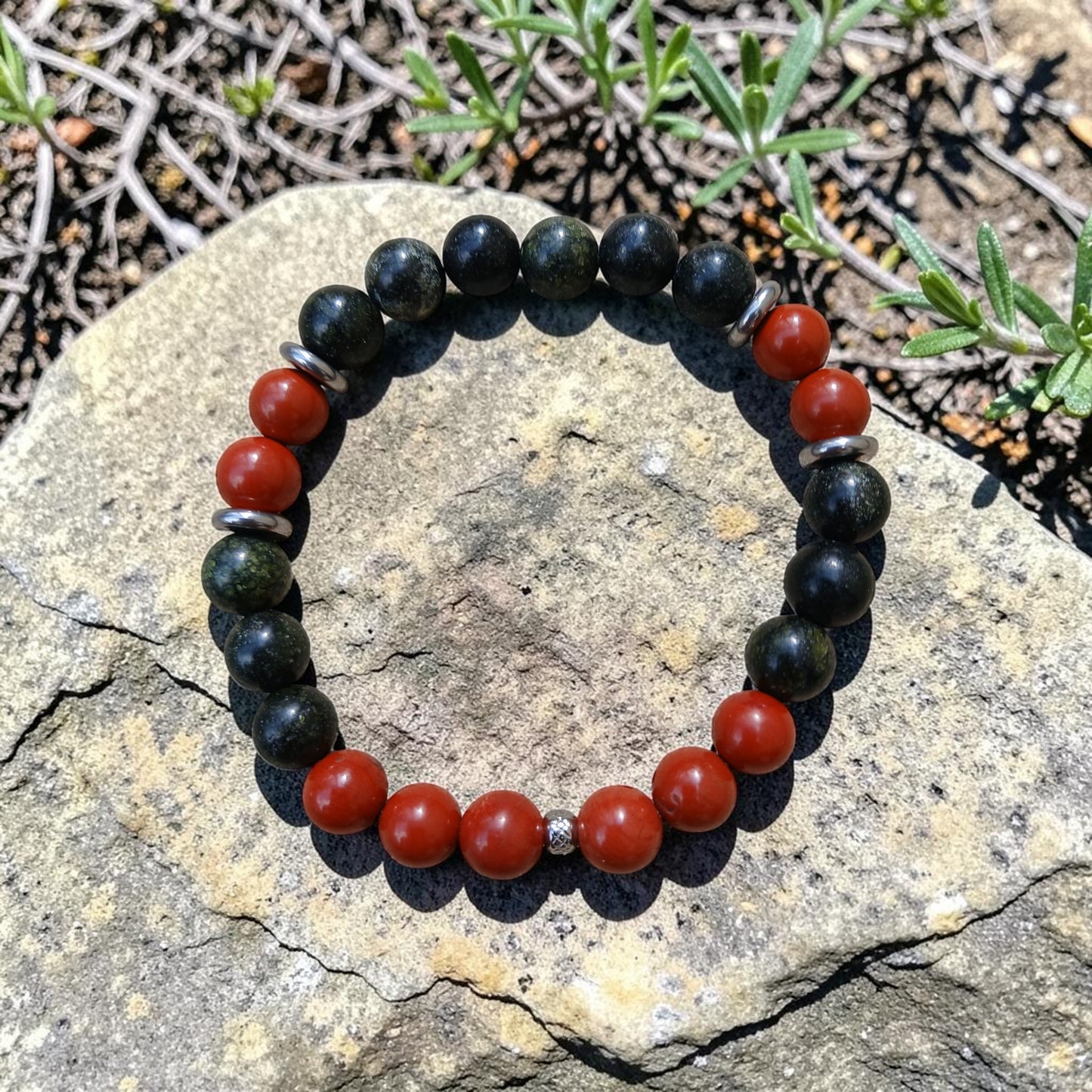 "Élan Vital" Jaspe rouge & Serpentine