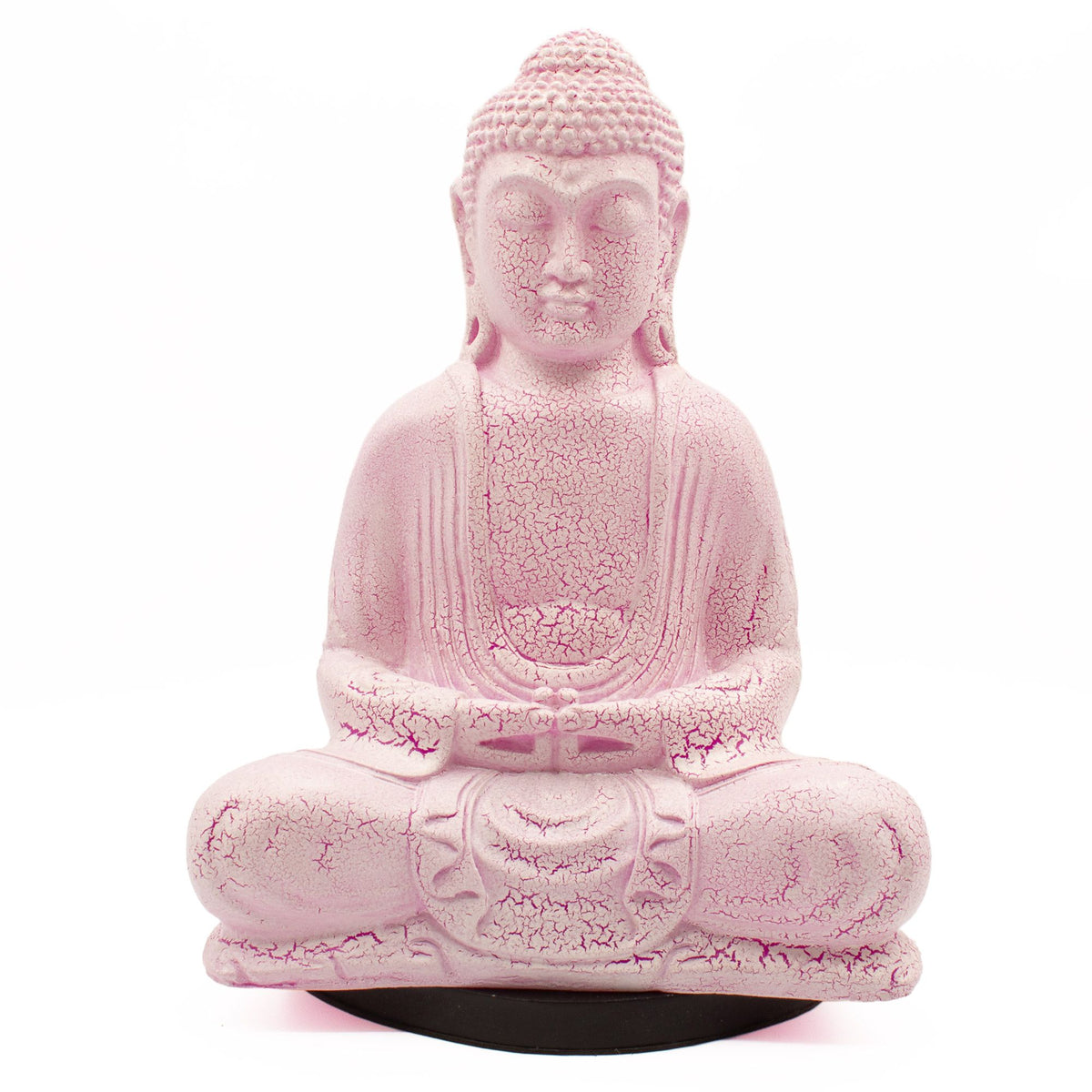 Lampe Bouddha en méditation. Craquelé rose. Ozora