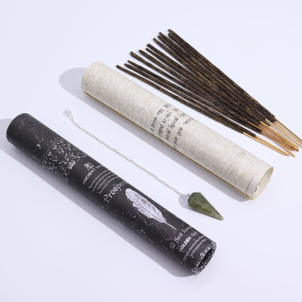 Encens Golden Oud avec pendule en aventurine pour rituel de prospérité. Ozora