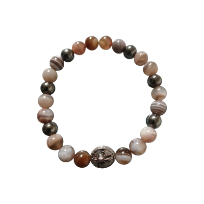 "Racine de Vie" Agate du Botswana & Hématite