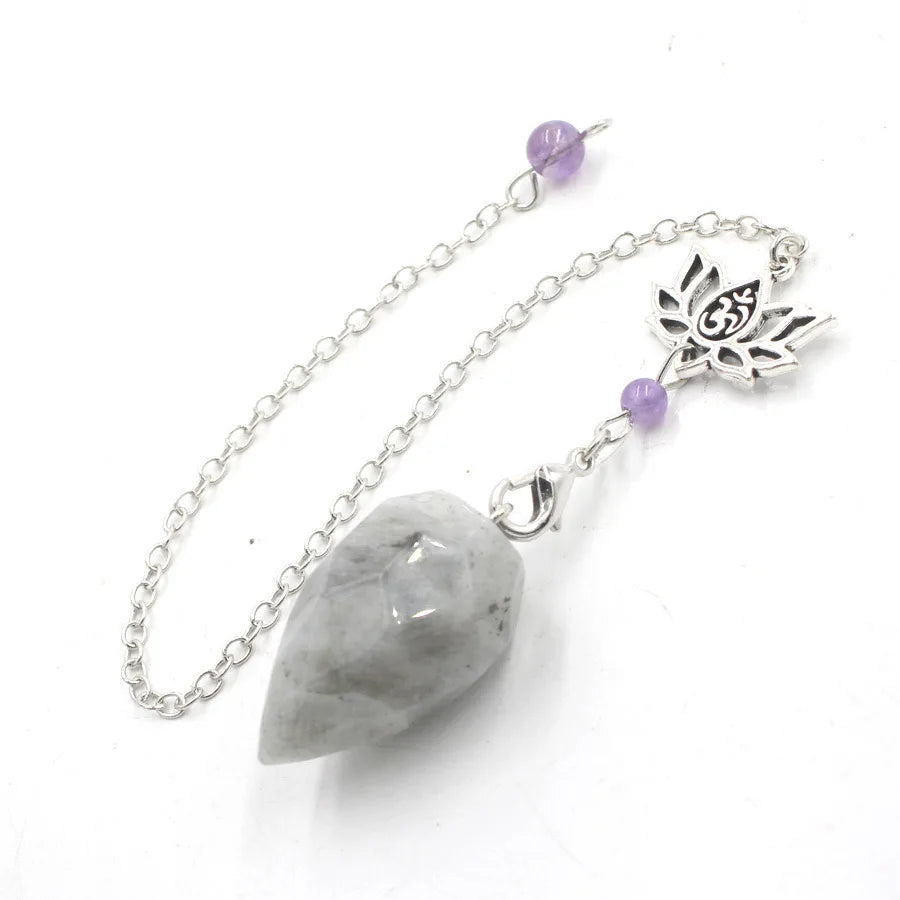 Pendule en pierre naturelle "Lotus & Om " Ozora