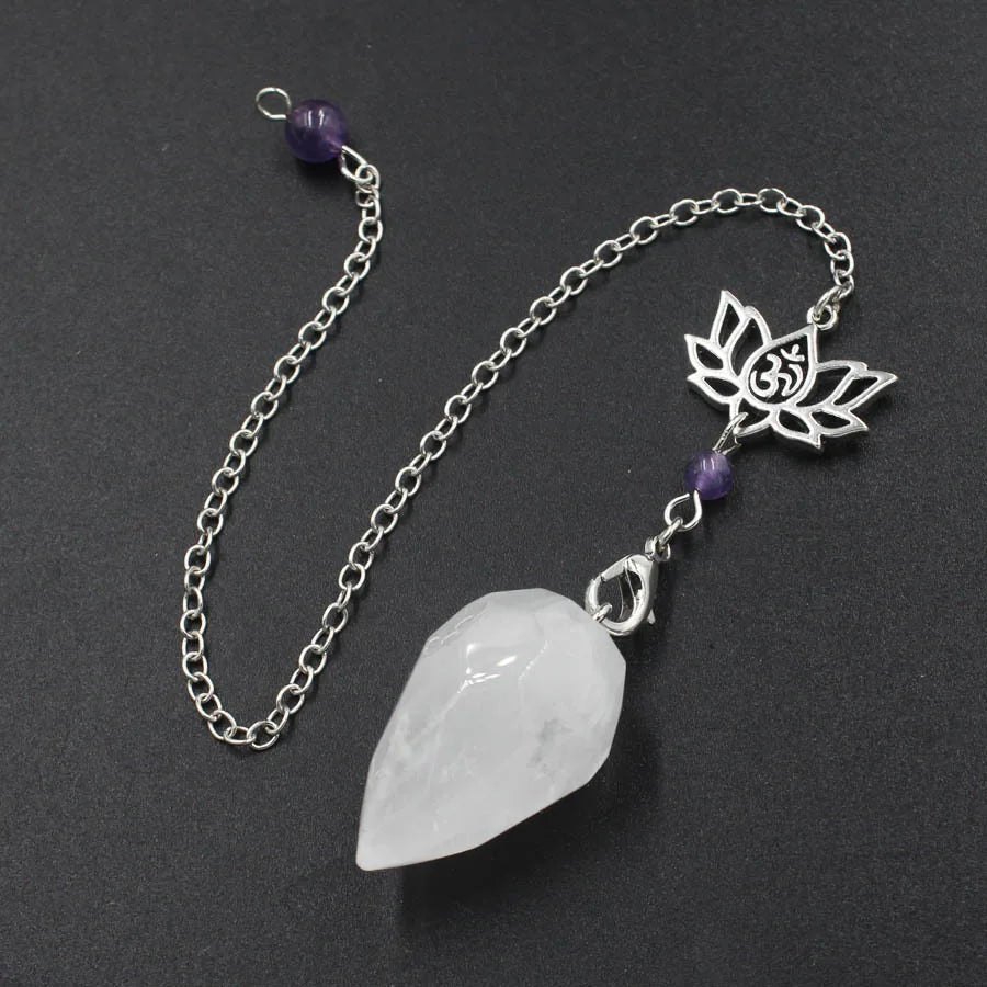 Pendule en pierre naturelle "Lotus & Om " Ozora