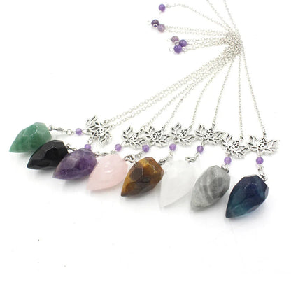 Pendule en pierre naturelle "Lotus & Om " Ozora