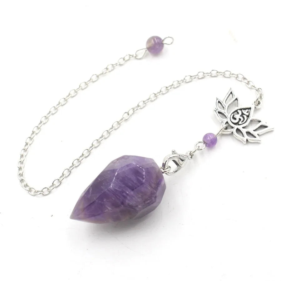 Pendule en pierre naturelle "Lotus & Om " Ozora