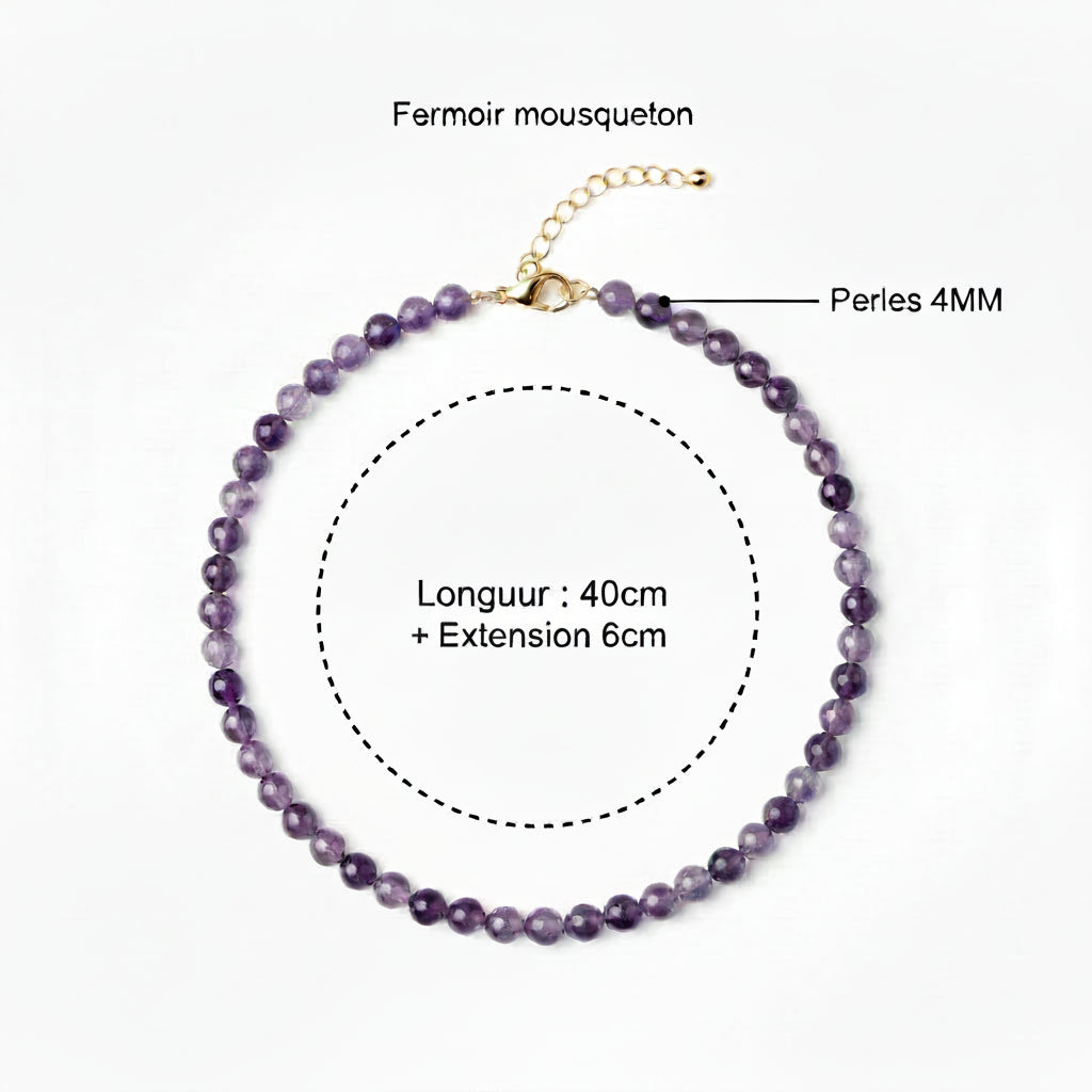 Collier en pierres naturelles 4 mm Ozora Création