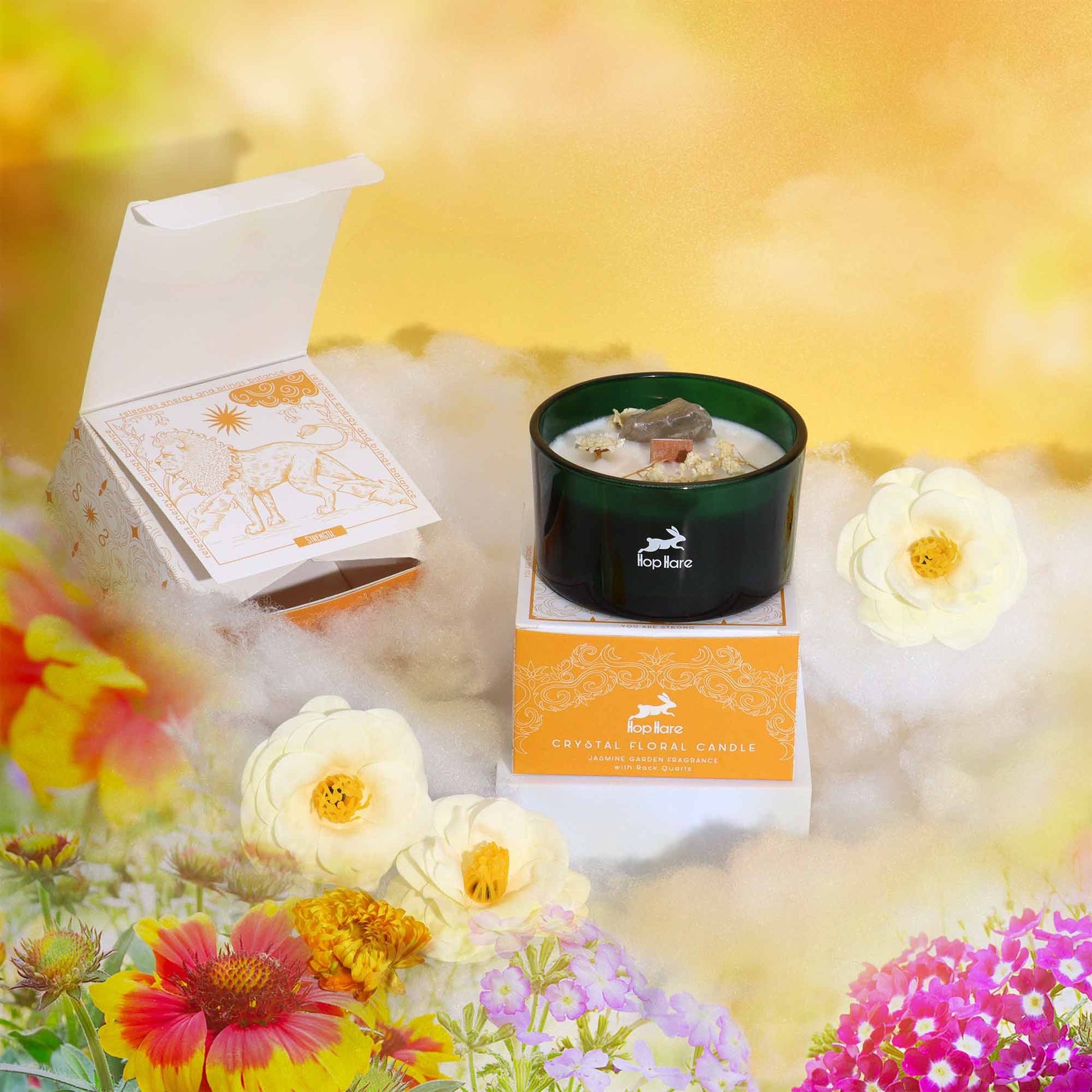 Hop Hare Crystal Magic Flower Candle - The Lion AWGifts Dropship