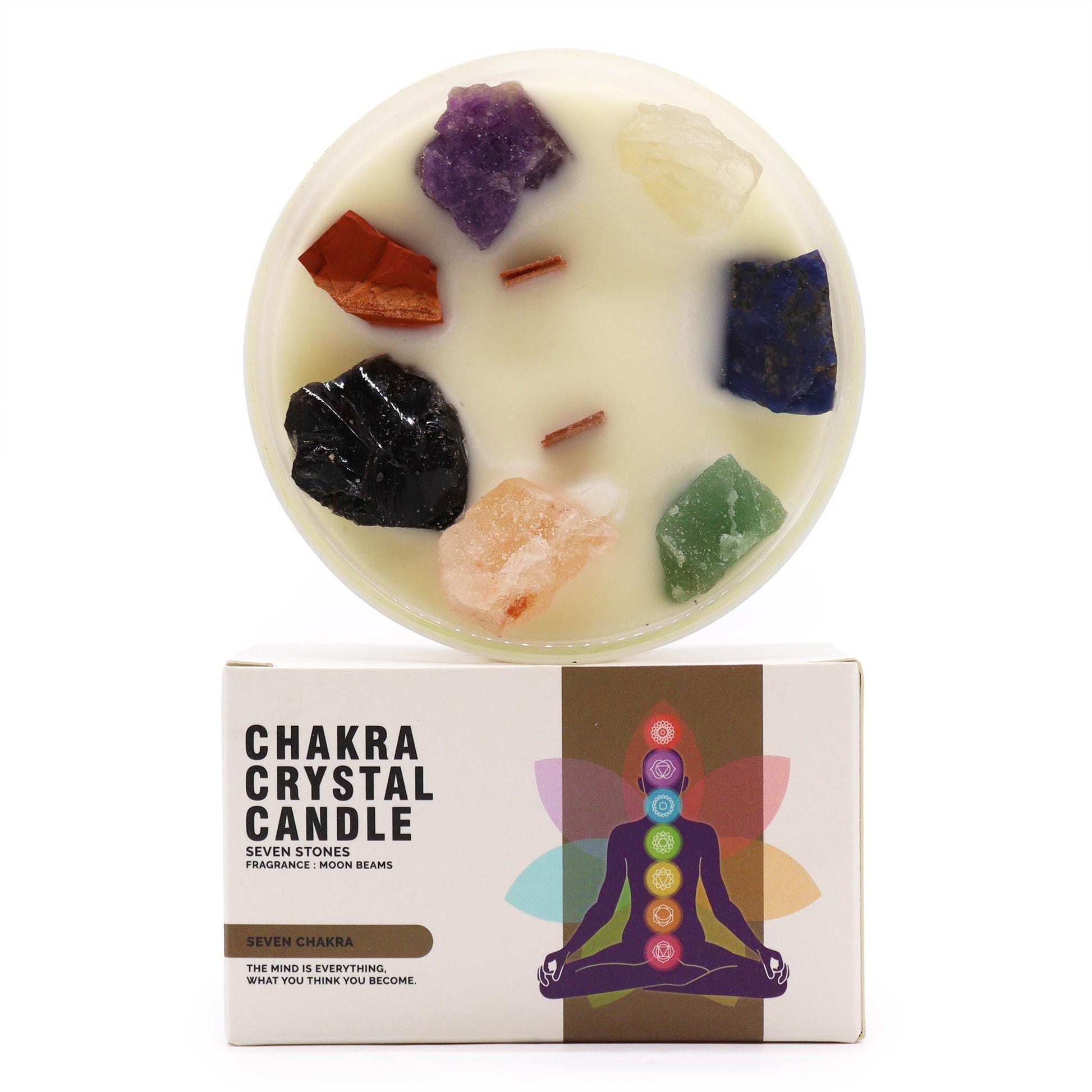 Large Chakra Crystal Candles - Seven Charkra AW Dropship UK