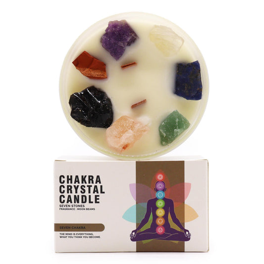 Large Chakra Crystal Candles - Seven Charkra AW Dropship UK