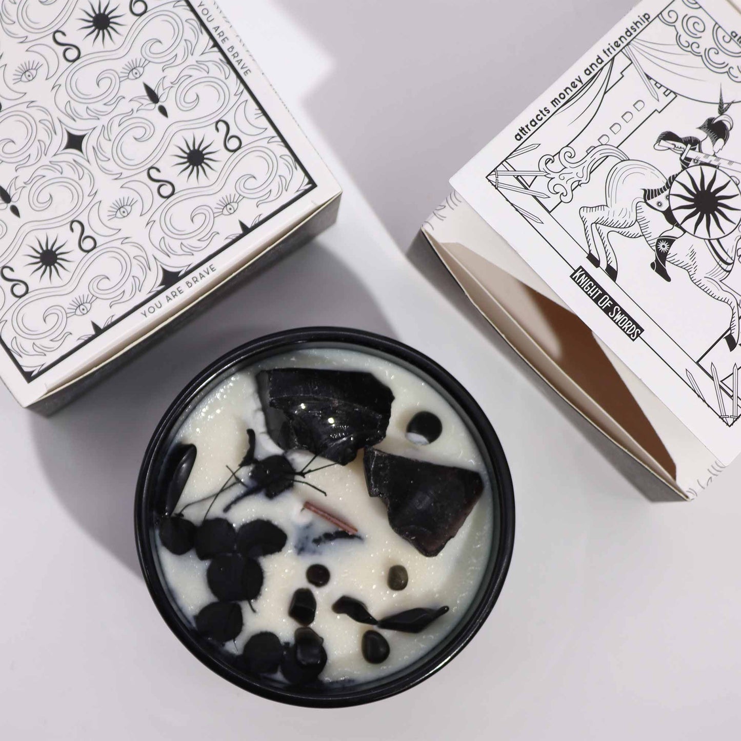 Hop Hare Crystal Magic Flower Candle - The King of Swords AWGifts Dropship