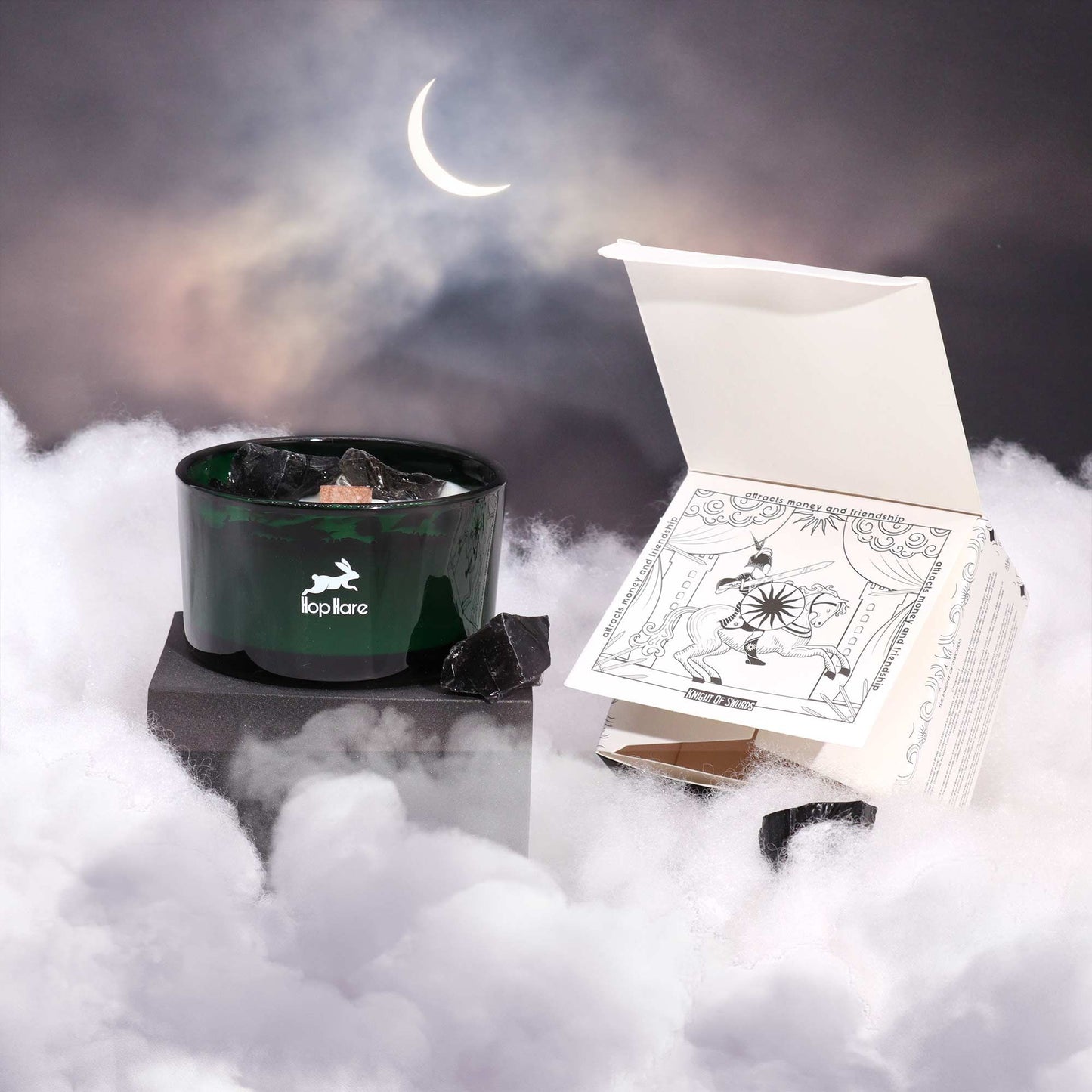 Hop Hare Crystal Magic Flower Candle - The King of Swords AWGifts Dropship