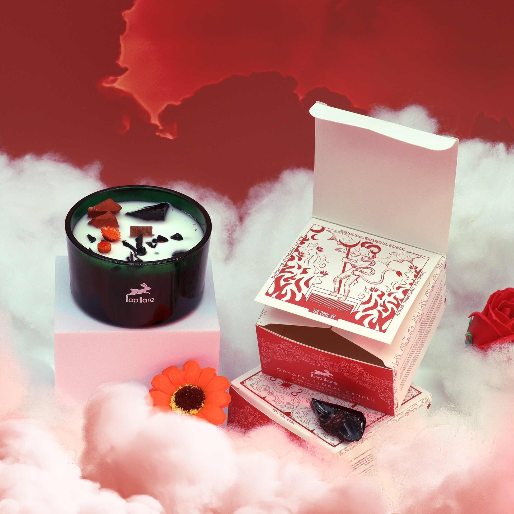 Hop Hare Crystal Magic Flower Candle - The Devil AWGifts Dropship