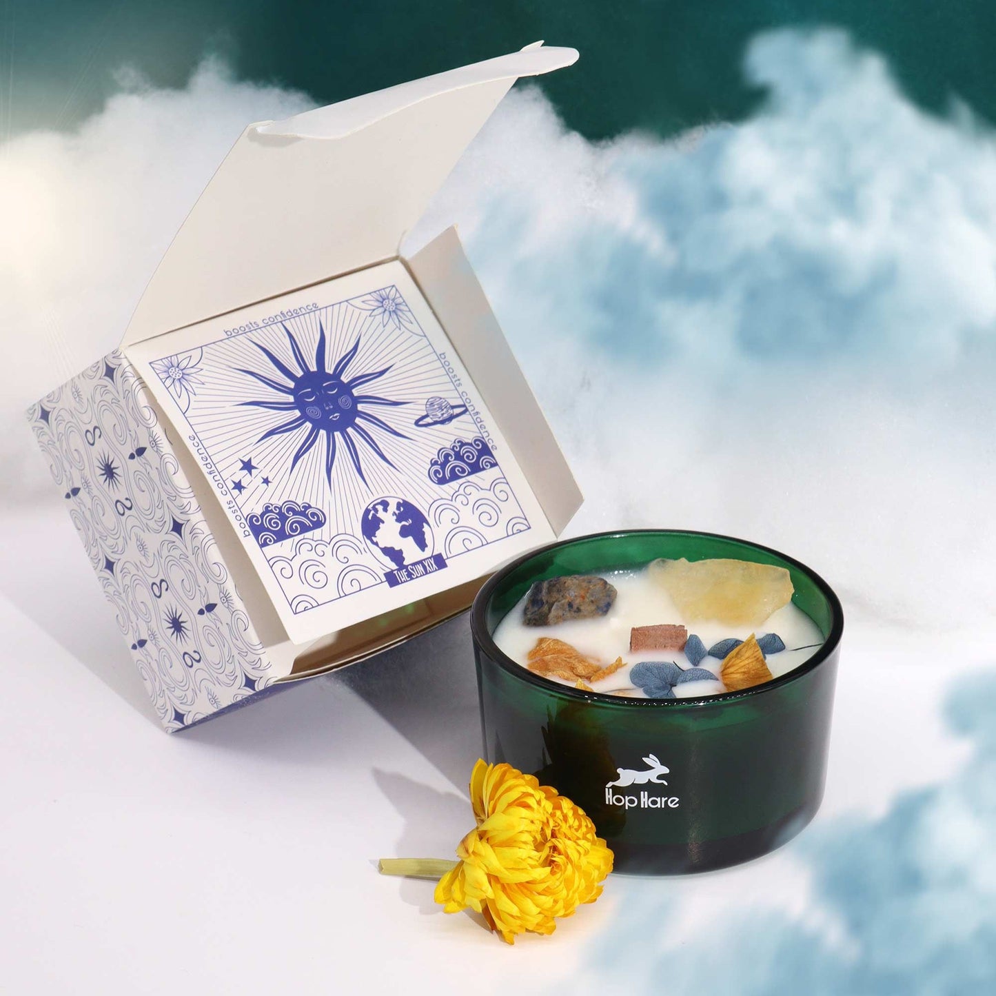 Hop Hare Crystal Magic Flower Candle - The Sun AWGifts Dropship