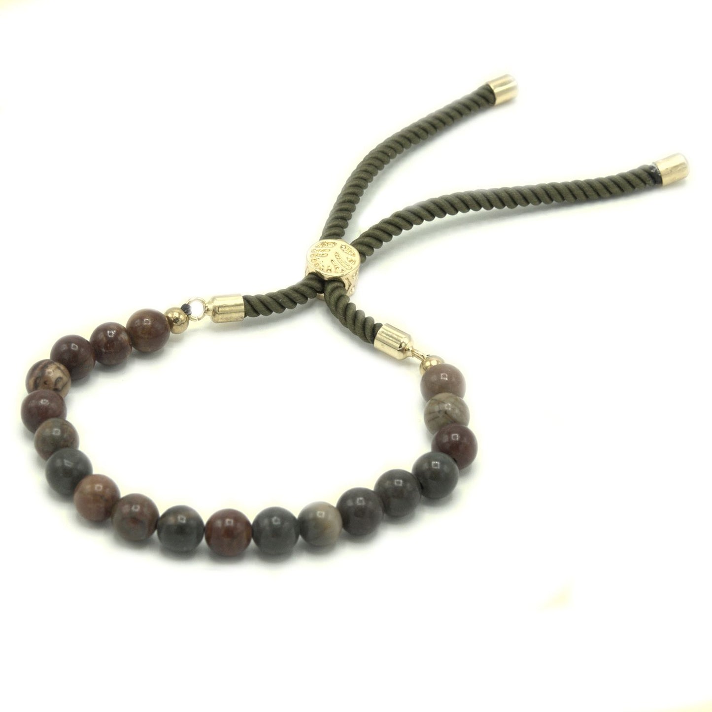 18K Gold Plated Gemstone Moss String Bracelet -  Picasso Jasper AWGifts Dropship