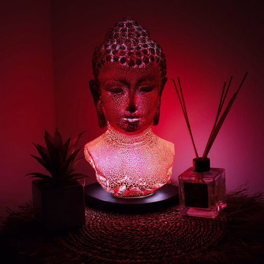 Buddha Bust Lamp Molton Lava - Oval stand AW Dropship Europe