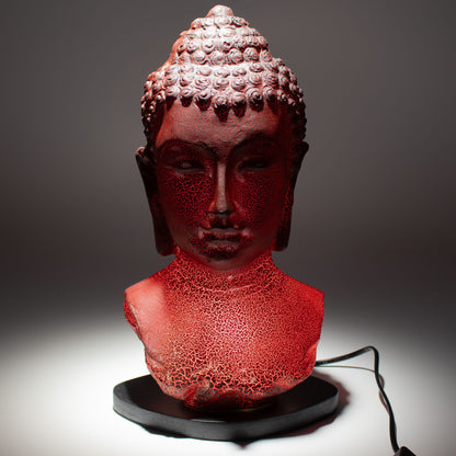 Buddha Bust Lamp Molton Lava - Oval stand AW Dropship Europe
