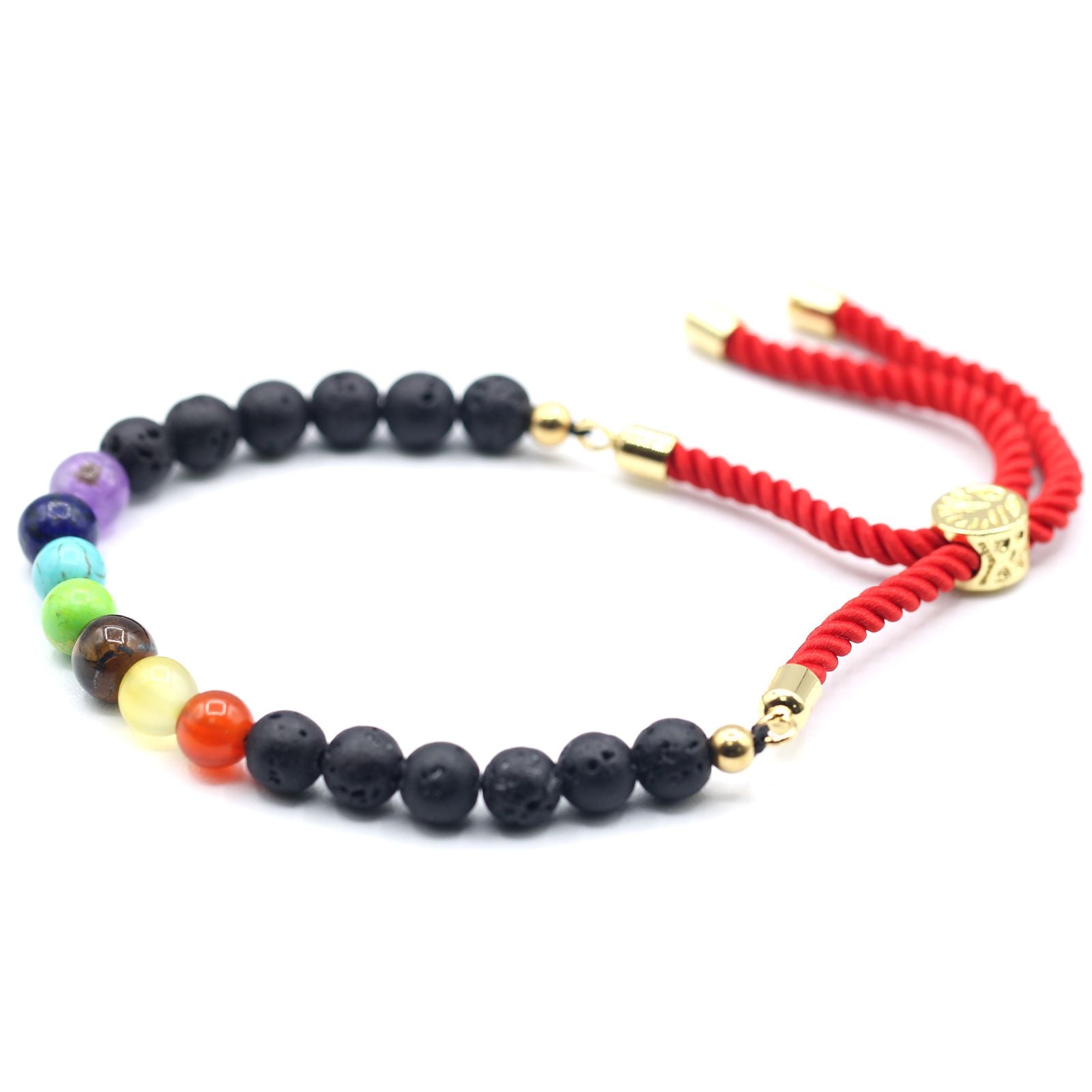 18K Gold Plated Gemstone Royal String Bracelet - Lava Stone Chakra AWGifts Dropship