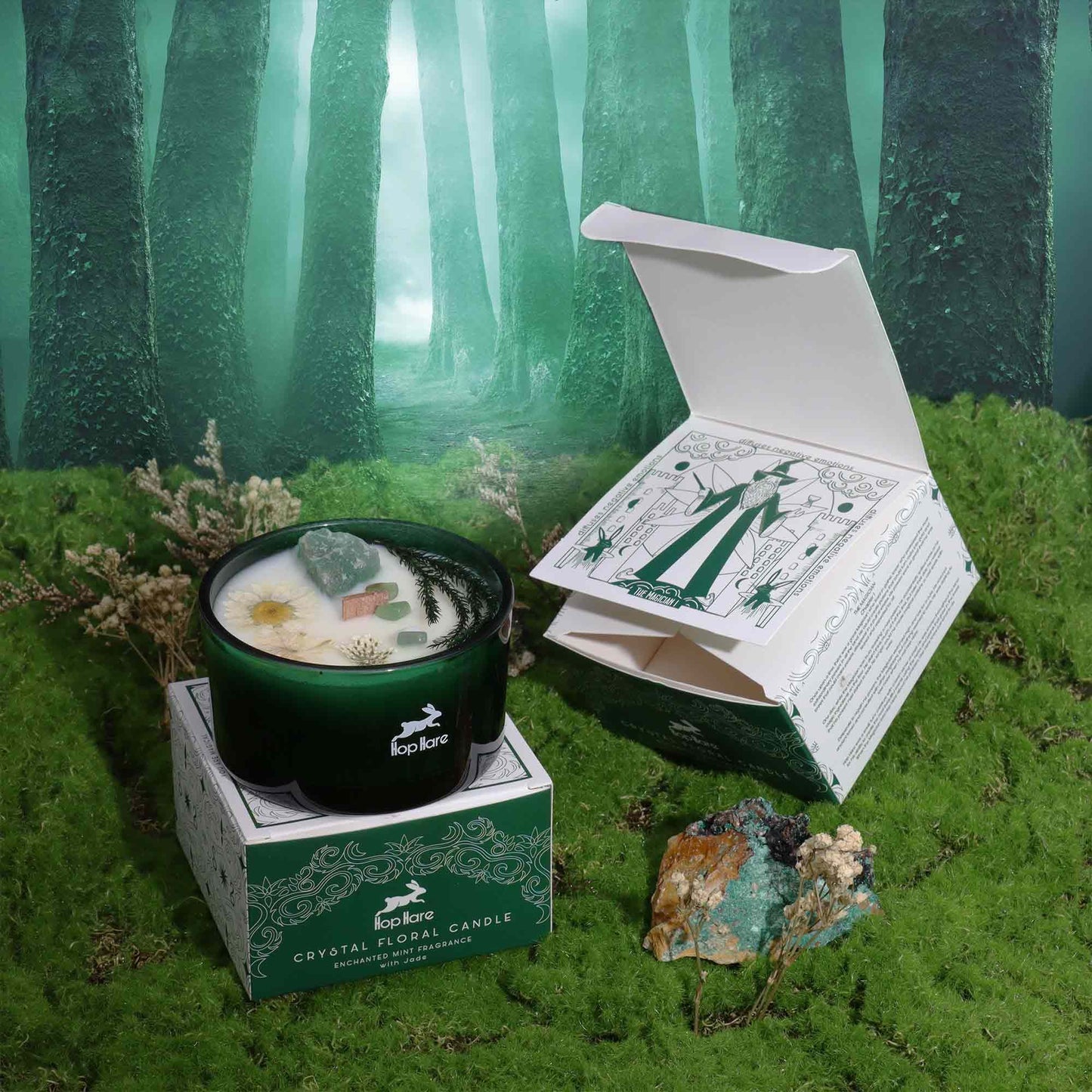 Hop Hare Crystal Magic Flower Candle - The Magician AWGifts Dropship