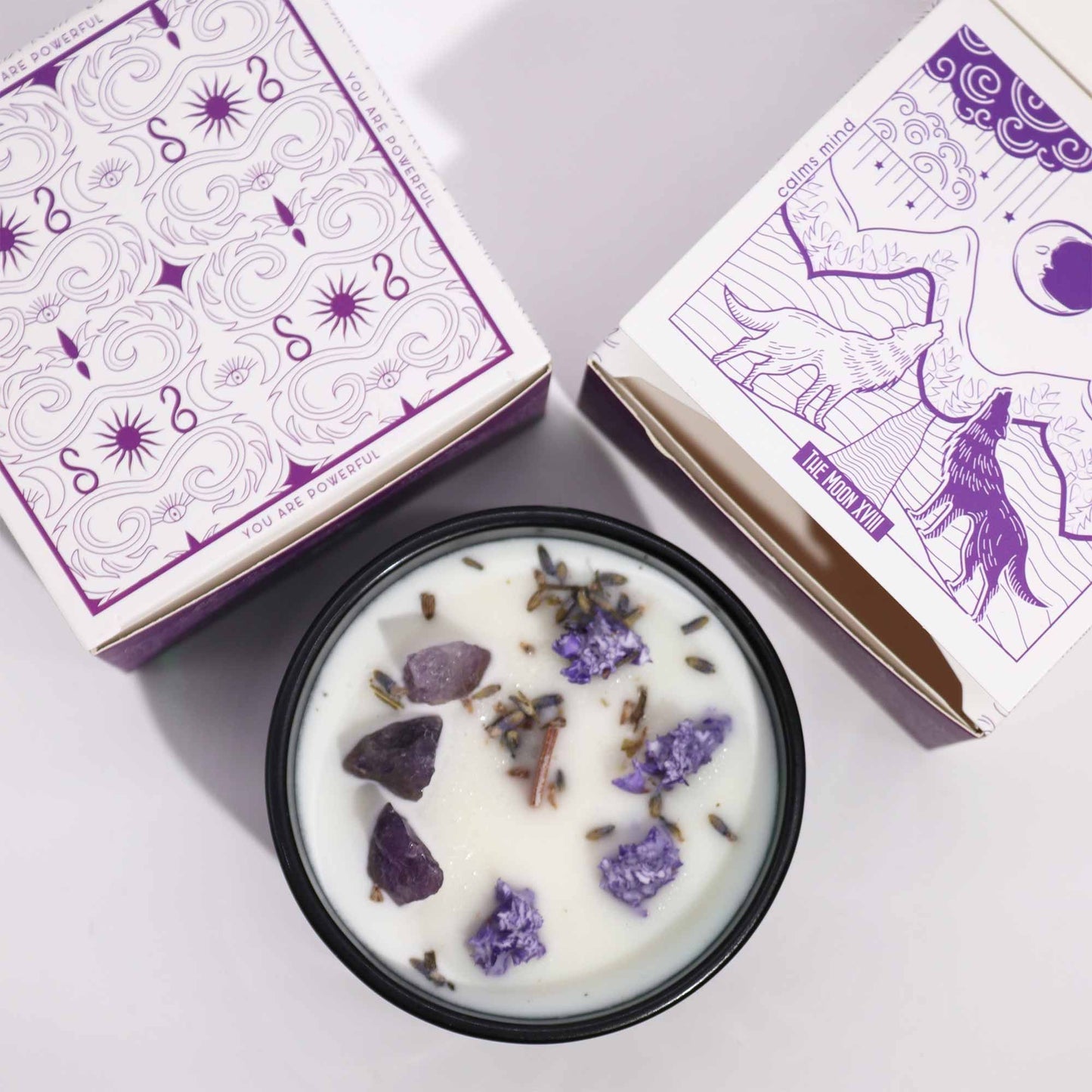 Hop Hare Crystal Magic Flower Candle - The Moon AWGifts Dropship