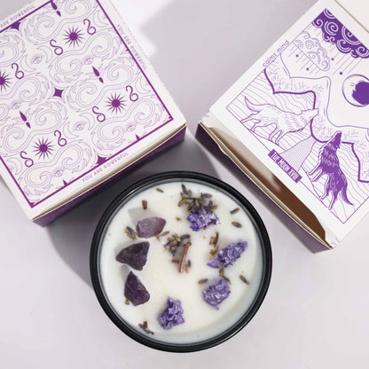 Hop Hare Crystal Magic Flower Candle - The Moon AWGifts Dropship