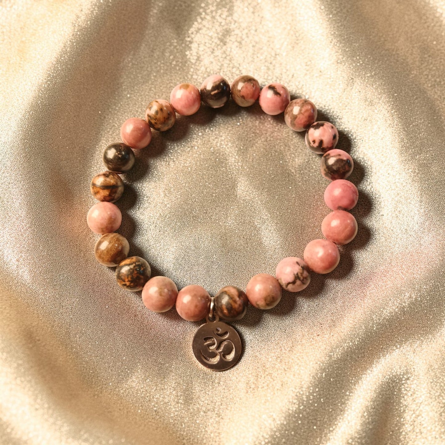 Bracelet "Mantra d'Ozora" Rhodonite & Om Ozora Création