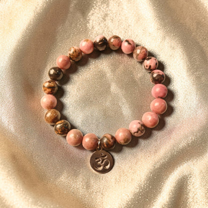 Bracelet "Mantra d'Ozora" Rhodonite & Om Ozora Création