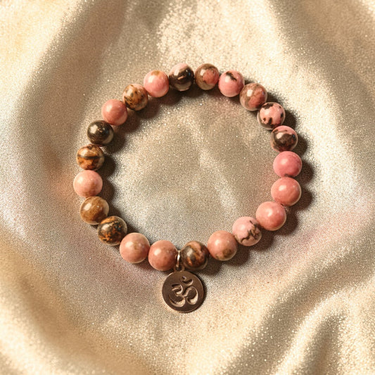 Bracelet "Mantra d'Ozora" Rhodonite & Om Ozora Création