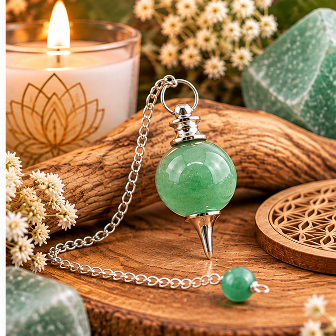 Pendule Sphère en Aventurine Verte Naturelle Ozora