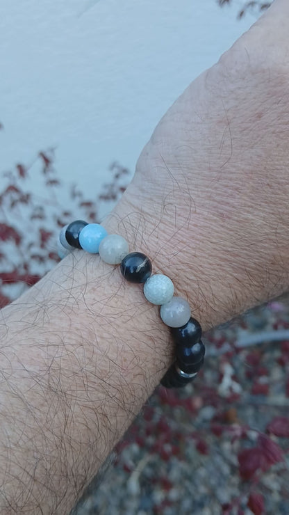 Bracelet Trolléite & Shungite "Ancrage céleste"