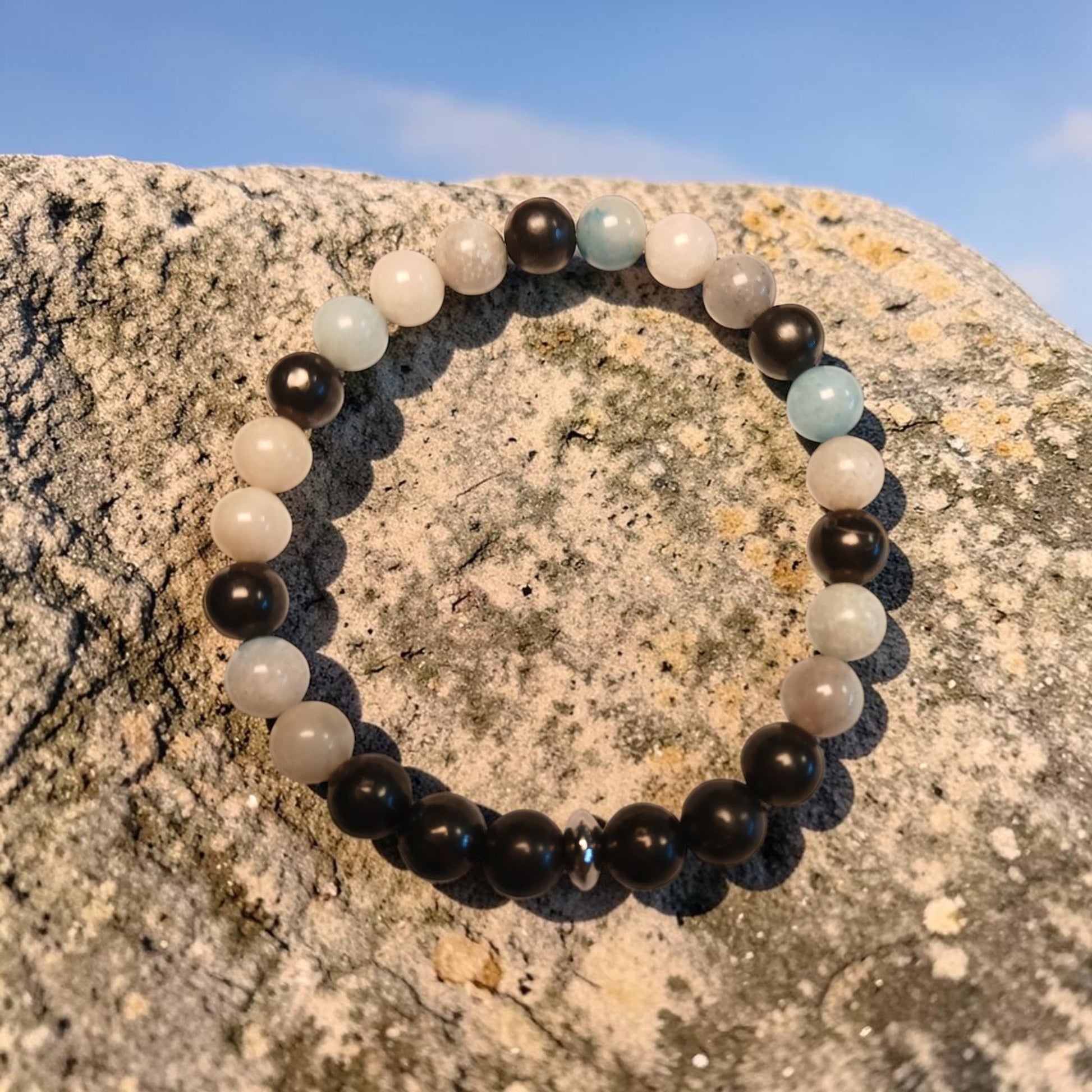 Bracelet Trolléite & Shungite "Ancrage céleste" Ozora Création